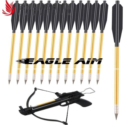12PCS Mini Crossbow Arrows 6.25 inch Crossbow Bolts w High Impact Bolts for 50 lbs-80 lbs Pistol Crossbow Hunting Shooting Games
