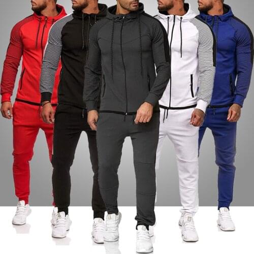 Mens Hoodies Sweatshirt Sets 2021 Men Fashion Casual Hooded Tracksuit Suit Male Hoodie Pants Joggers Set Winter Gym Sportsuit