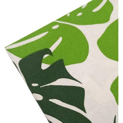 Cotton Linen Green Leaf Printing Fabric Canvas Flax Linen Fabric DIY Handmade Quilting Craft For Home Decoration Tablecover