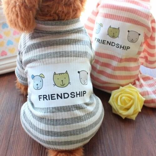 Pure Cotton Pets Puppy Dog Clothes Four Foot Summer Wear Teddy Dog Home Furnishing Autumn Clothes Full Cotton Pajamas