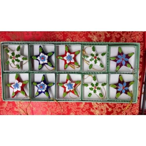 Cloisonne jewelry Shaolan gold stars in the shape of beads, beaded bracelet, pendant ornament