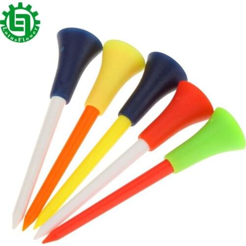 20 Pcs/lot Plastic 83mm Golf Tees Durable Rubber Cushion Top Tee Gloves Accessories Multi Tool Wholesale Random Color
