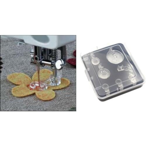 8 Pack Quilting Presser Feet, Round Ruler Foot for Frame, Free Motion Darning Fits Domestic Sewing Machines