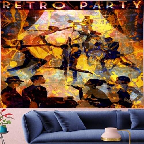 Psychedelic Retro party poster Tapestry Vintage Pattern hippie Wall Hanging personality Pop style Home Decor Art Wall Carpet new