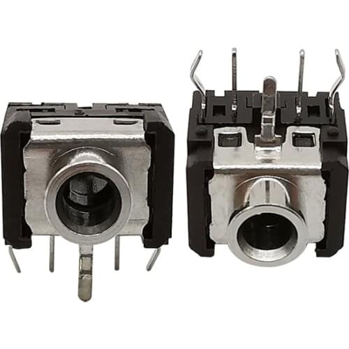 10Pcs PJ-306 3.5mm Stereo Female Jack Audio Connector, PJ306 3.5mm 5 Pin DIP Headphone Socket