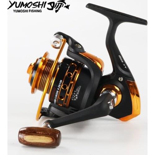 Yumoshi Spinning Fishing Reel 12BB + 1 Bearing Balls 500-9000 Series Metal Coil Spinning Reel Boat Rock Sea Fishing Tackle AX/BX