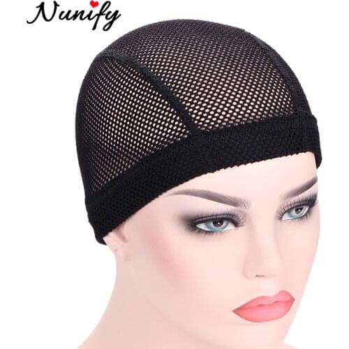 12Pcs Wigcap Human Hair Wigs Cap With Great Elastic Wig Strap Hair Mesh Wig Cap For Making Wigs Big Hole Braided Cap For Crochet