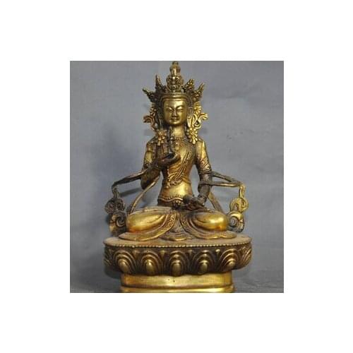 Shitou 003277 old tibet buddhism bronze gilt Vajrasattva tara Guan Yin Kwan-Yin goddess statue