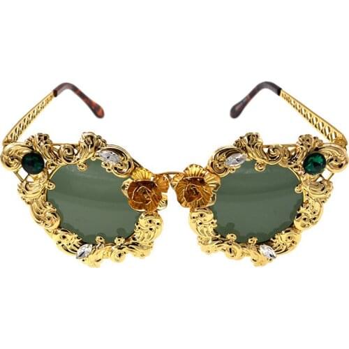 New Artificial Crystals Embellishment Cat Eye Sunglasses Women Luxury Fashion Summer Sun Glasses For Women Cat Eye Sexy Sunglass