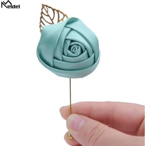 Meldel Wedding Boutonniere Men Brooch Pins Prom Corsage Ceremony Flower White Wedding Boutonniere Groom Buttonhole Girl Flower