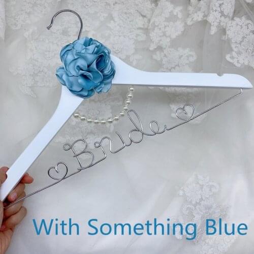Wedding Hanger with pearl Bridal Hanger Wedding Dress Hanger Bride Hanger Groom Wire Hanger Bridal Gift