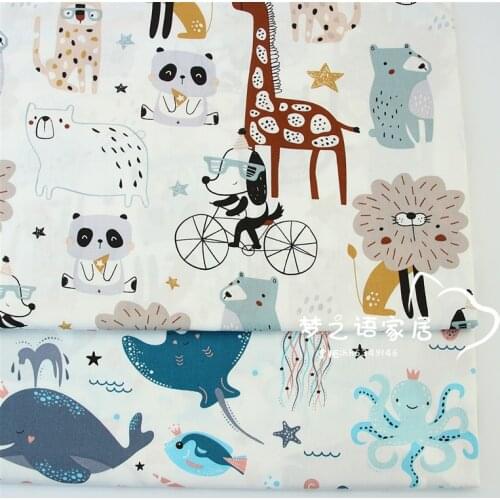 Cartoon Animal Lion DIY Patchwork Quilting Fat Quarters Tissus Cotton Fabric Sewing Handmade Pillow Tissus Baby Dress Tecido