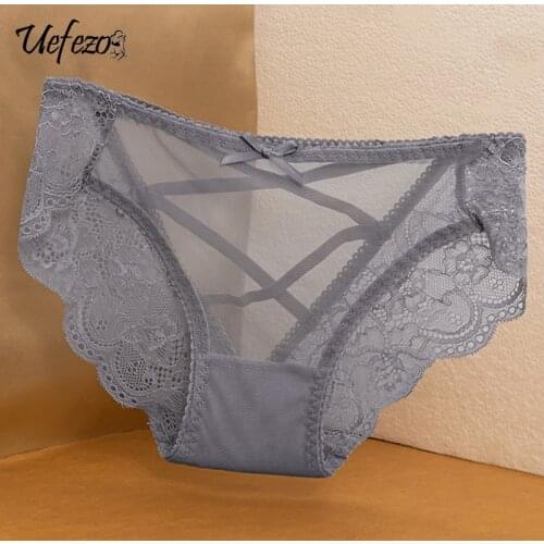 1Pac Lace Panties Women Sexy Transparents Underwear Hollow Out Woman Lingerie Low Waist M-3XL Large Size Lady Soft Underpantes