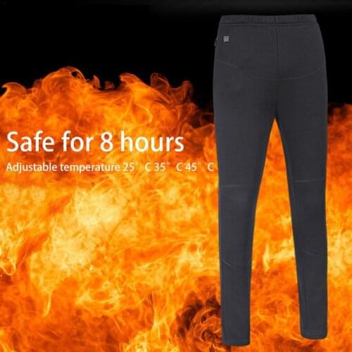 Outdoor Winter Imitation Down Pants Trousers High Waist Legging Hiking Pants Slim Thicken USB Charging Intelligent Heating Pants
