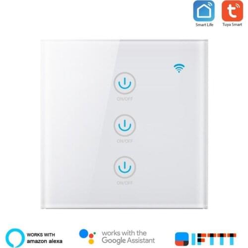 Tuya Smart Home European Standard 3/2/1 Way Control WiFi Smart Switch Panel Smart Switch