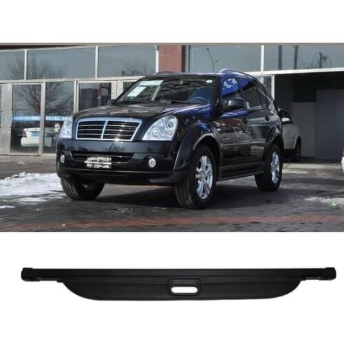 For Ssangyong Rexton II W 2008-2017 (Black/Beige) High Quality Rear Trunk Security Screen Privacy Shield Cargo Cover
