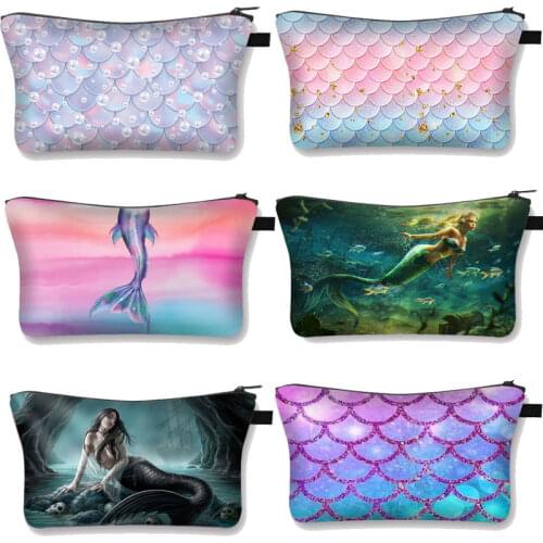 Dreamy Mermaid Cosmetic Bag Women Large Capacity Storage Bag Portable Cosmetic Case Girls Mini Handbag makeup bag For Gift