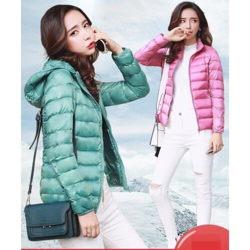 2020 New Brand 90% White Duck Down Jacket Women Autumn Winter Warm Coat Lady Ultralight Duck Down Jacket Female Windproof Parka