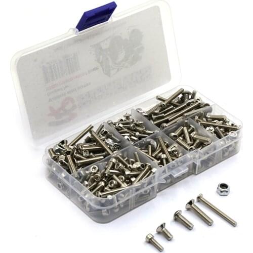 1box Stainless Steel Screws Nuts for Traxxas 1/10 MAXX small X screw box Crawler Axial Capra AXI03004, SCX10III AXI03007