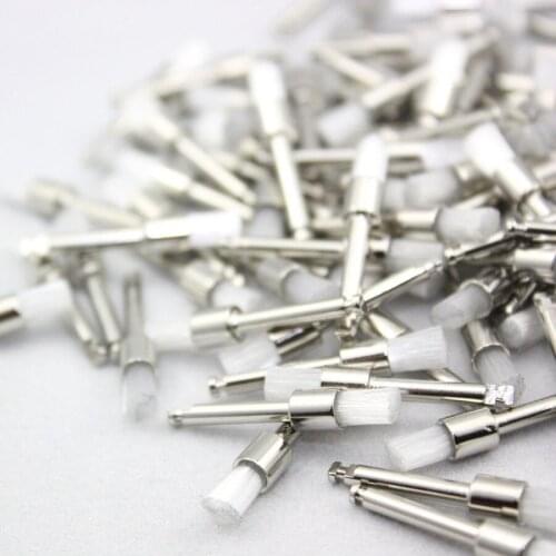 100pcs Dental Polishing Polisher Prophy Cup Brush Brushes Nylon Latch Flat Supply
