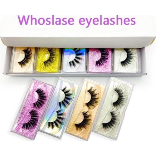20/30/40/50/70/100/Paris Whoslase Mink Eyelashes Vendor Makeup Volume 3D Faux Mink Lashes In Bulk Natural False Eyelashes Set