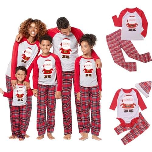 2020 Christmas Family Pajamas Clothing Set Santa Claus Family Matching Clothes Xmas Adult Kids Pyjamas set Baby Romper Sleepwear