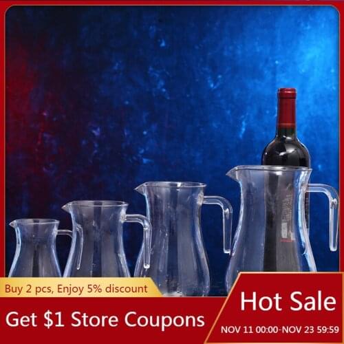 280/600/890/1200ML Bar Tools PC anti-fall Wine Dispenser Handle Plastic Transparent Decanters Bar KTV Tie Pot Wine Barware Cup