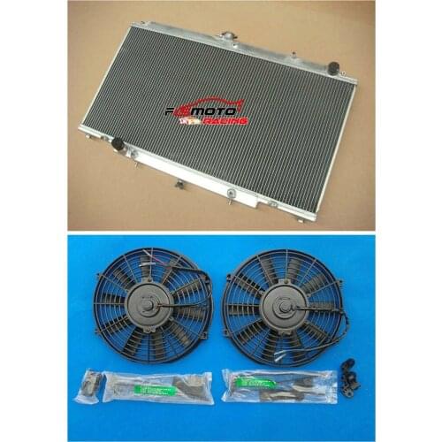 3 Row Full Aluminum Radiator +2 PCS FANS For Nissan Patrol Y61 GU 2.8 / 3.0 TD 1997-2001 Auto AT/MT