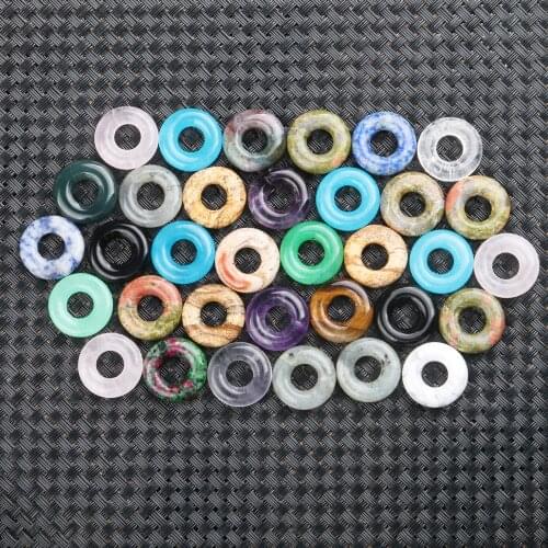 5pcs/bag Natural Stone Big Hole Ring Bead 20mm Earring Hoop Accessories Jewelry Making DIY Necklace Bracelet Earring Accessories