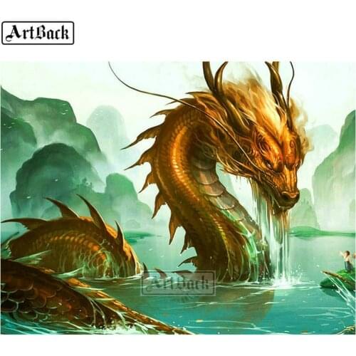 5D Diamond Painting Dragon Picture Full Square Animal Sticker Diamond Mosaic Crafts