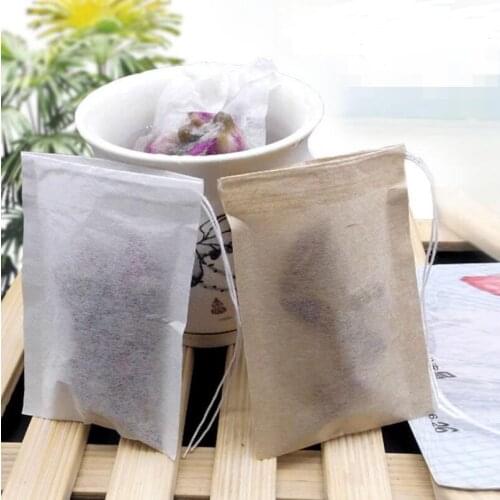 60*80mm Wood Pulp Filter Paper Disposable Tea Strainer Filters Bag Single Drawstring Heal Seal Tea Bags LX4688