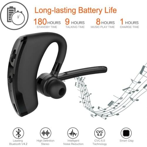 V8/V9 Wireless Bluetooth Headset Bluetooth Earphone Business Headphones with Mic Handsfree for Driving Car for Cell Phone