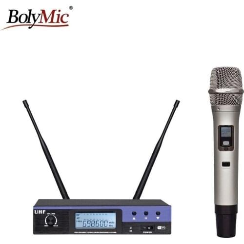 Bolymic UHF True Diversi microphon 100 Channels Wireless Dynamic Microphone System microfono