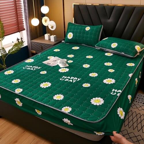 100% Cotton Mattress Cover Fabric Quilted Mattress Protector Thicken King Mattress Pad For Bed Anti-mite Twin Bed Mattress Cover