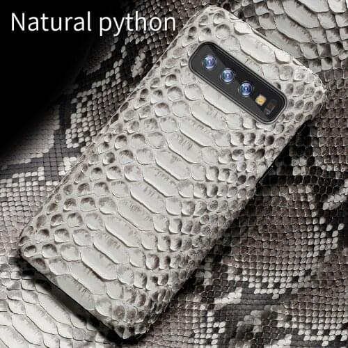 Genuine Python Leather phone case For Samsung galaxy s10 S10 Plus S9 s7 s8 Plus Snakeskins cover for a50 A70 a8 a7 2018 Note 10
