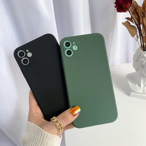 Чехол На Айфон 11 12 Iphone Case Celular Funda Iphone Coque Iphone 8plus X Xr Max TPU Soft Multi Color Matte Back Cover Silicone