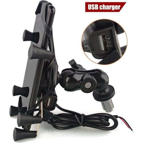 Motorcycle Bike Mobile Phone Stand Holder With USB Charger Socket Mobile phone Mount bracket For Samsung Galaxy S8 HuaWei