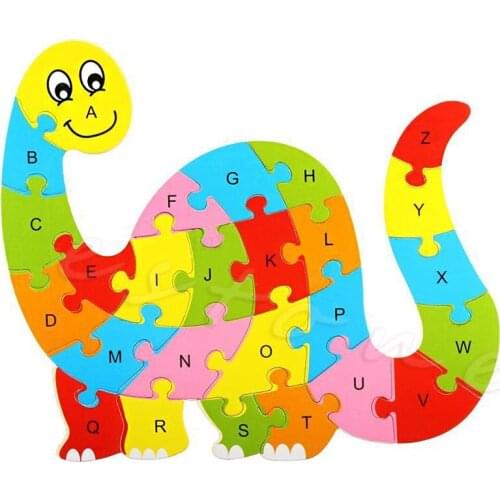 Kids Baby Wooden Animal Puzzle Numbers Alphabet Jigsaw Learning Educational Toy Q6PD
