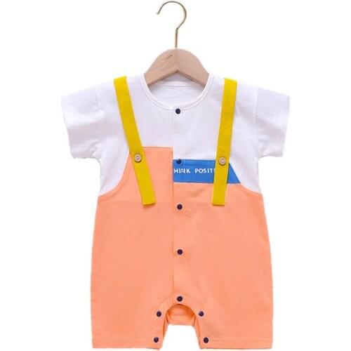 Baby jumpsuits summer short-sleeved thin section baby girl romper summer clothes climbing clothes newborn outer wear tide