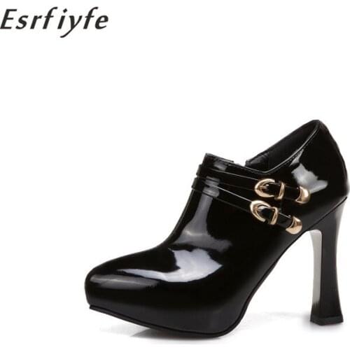 ESRFIYFE 2020 New Plus Size 50 High Heels Boots Women Sexy Platform Ankle Boots for Women Pointed Toe Boots Ladies Party Shoes