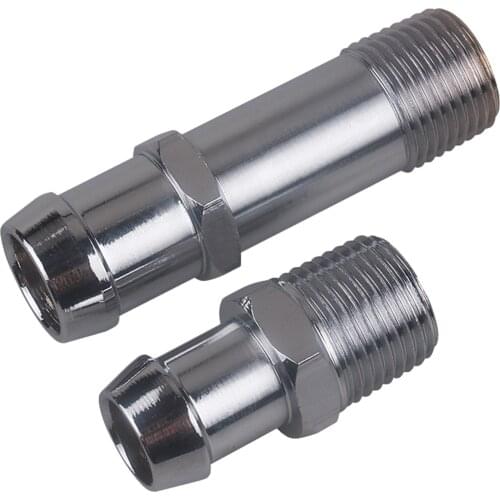 2pcs Chromed Steel Heater Hose Fittings 3/4" Water Pump 5/8" Intake Adapter Connector for Chevy 9514 / 9515 Repair