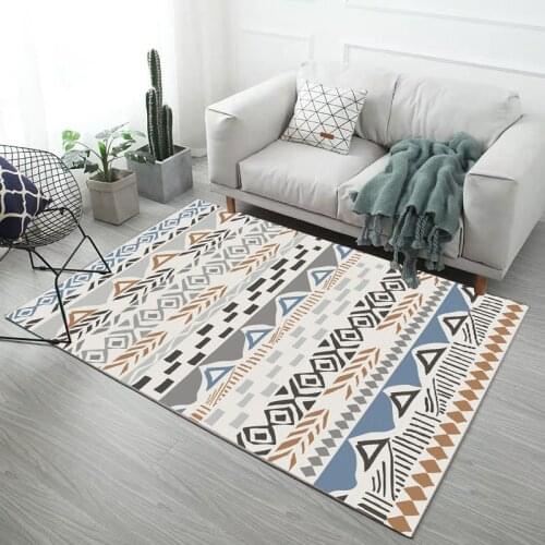 Modern simple Nordic style rectangular printed carpet floor mat children crawling tea table full shop living room carpet