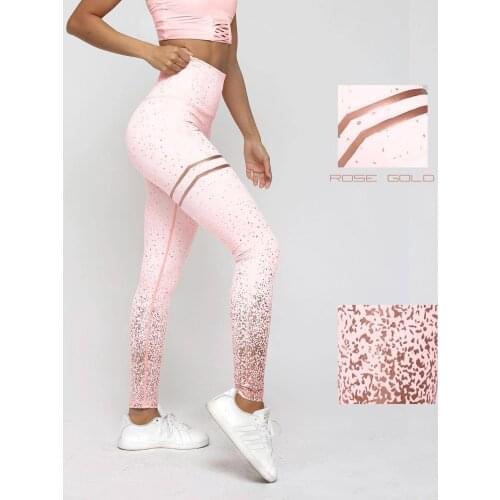 2020 new high waist stretch bronzing printed pants, slim leggings women