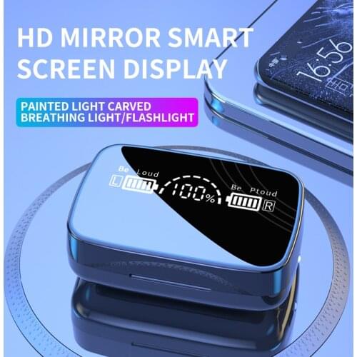 Hot Sale New M9-18 Mirror Display TWS Bluetooth 5.0 Earphones Wireless Headphone 9D Stereo Sports Waterproof Earbuds Headsets