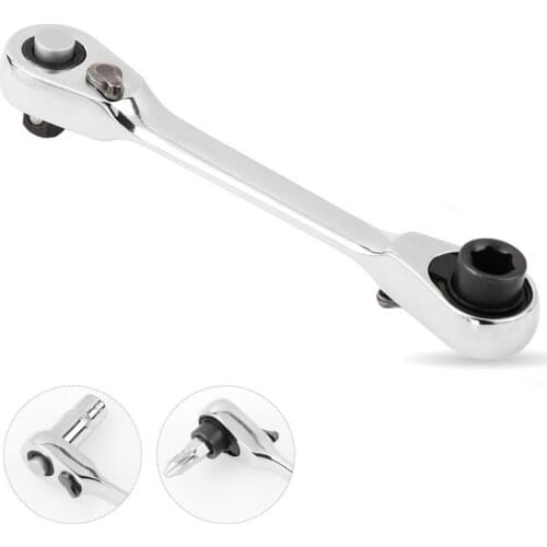 Mini 1/4 inch Double Ended Quick Socket Ratchet Wrench Rod Screwdriver Bit Tool Universal Wrench Replacement Parts Hand Tools