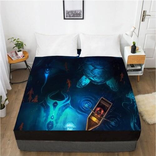 3D Printed Tortoise Soft Fitted sheet With Elastic Band solid Bed Sheet Cover-Wrinkle,Fade,Stain and Abrasion Resistant Sheets