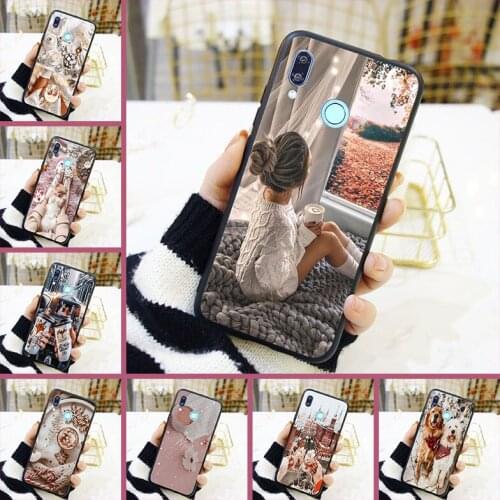 Soft Phone Case For Huawei Nova Smart Lite 2017 Silicone Girl Dog Back Cover For Huawei Nova 2i 3 3I 3E 2 Lite Plus 4 4E 5