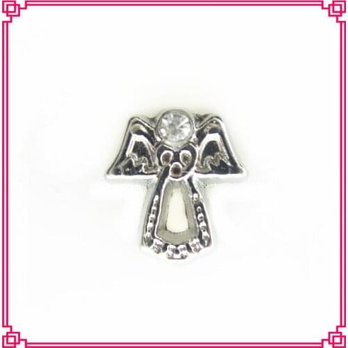 New arrive 20pcs/lot silver crystal angel floating charms living glass floating pendant lockets charms