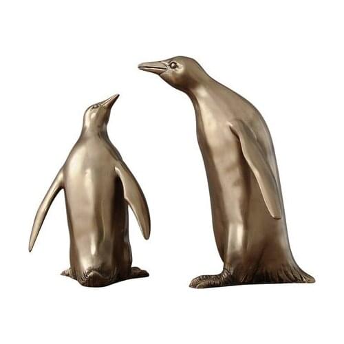 A PAIR OF RESIN PENGUIN ORNAMENT WINE CABINET INTERIOR DECORATION MODERN SIMPLE BEDSIDE TABLE BOGU SHELF SHELF SMALL ORNA