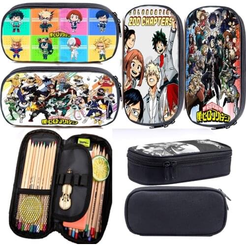 Anime My Hero Academia Pen Bag Large Capacity Pencil Cases Student Pencil Box Teens Pencils Pouch Stationery Bag School Supplies